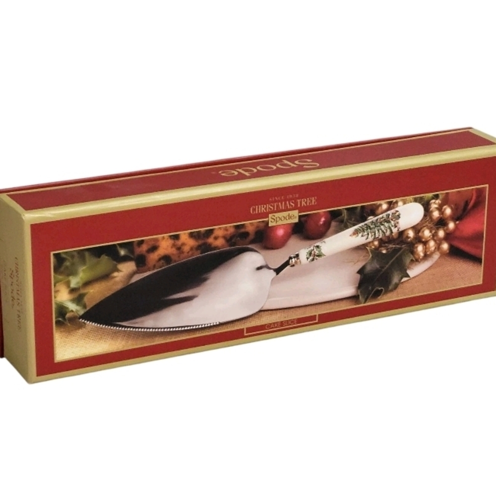 Spode Portmeirion Christmas Tree Cake Slice Pie Server 10.5" Hostess Gift NEW